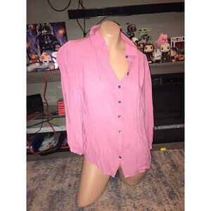 Philosophy button up pink blouse